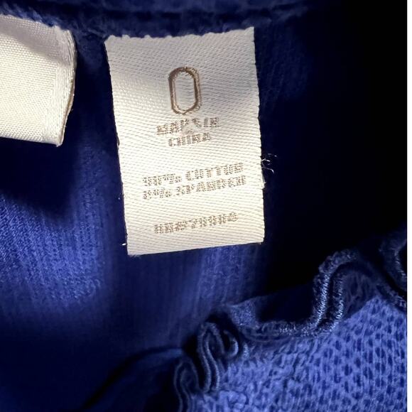 Chicos, 0, Royal Blue textured, V-neck Button Ruffled Jacket - Picture 9 of 11